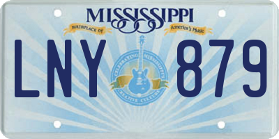 MS license plate LNY879