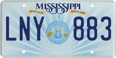 MS license plate LNY883