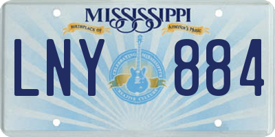 MS license plate LNY884