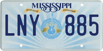 MS license plate LNY885