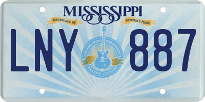 MS license plate LNY887