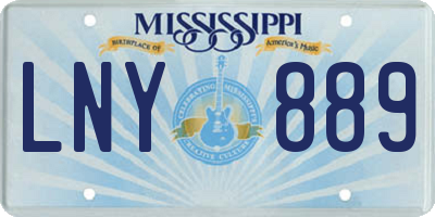 MS license plate LNY889