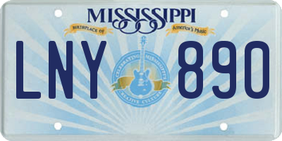 MS license plate LNY890