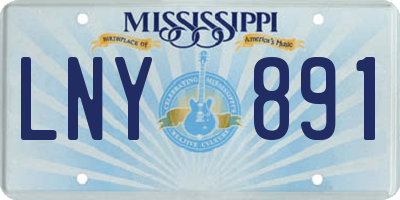 MS license plate LNY891