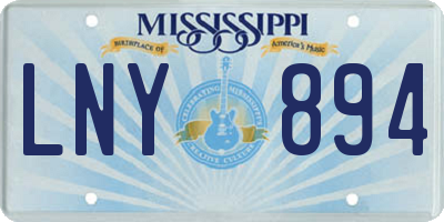 MS license plate LNY894
