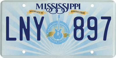 MS license plate LNY897