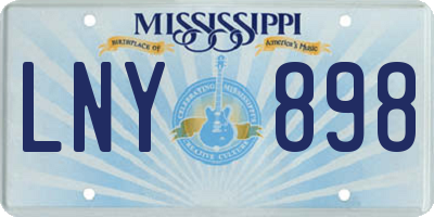 MS license plate LNY898