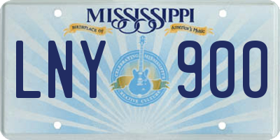 MS license plate LNY900