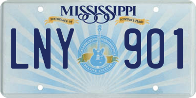 MS license plate LNY901