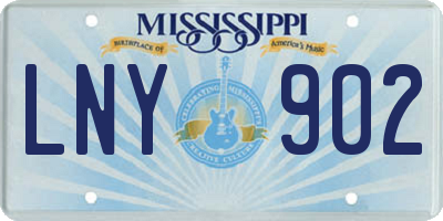 MS license plate LNY902