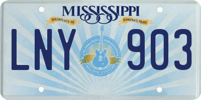 MS license plate LNY903