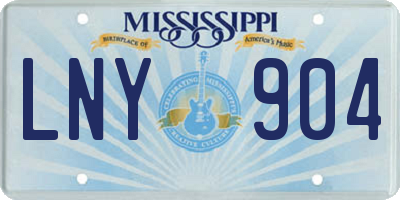 MS license plate LNY904