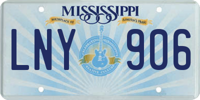 MS license plate LNY906