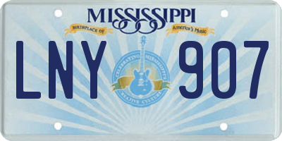 MS license plate LNY907