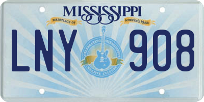 MS license plate LNY908