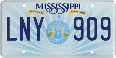 MS license plate LNY909