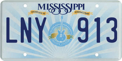 MS license plate LNY913