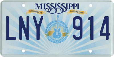 MS license plate LNY914
