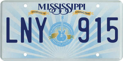 MS license plate LNY915