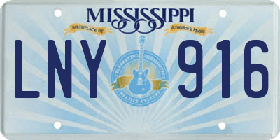 MS license plate LNY916