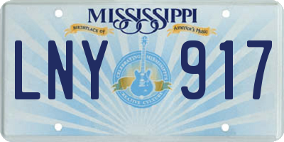 MS license plate LNY917