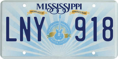 MS license plate LNY918