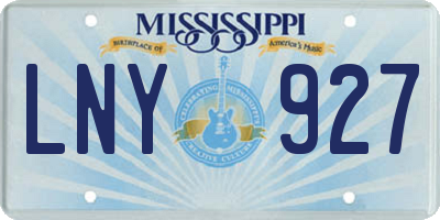 MS license plate LNY927