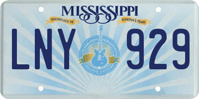 MS license plate LNY929