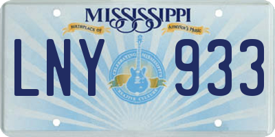 MS license plate LNY933