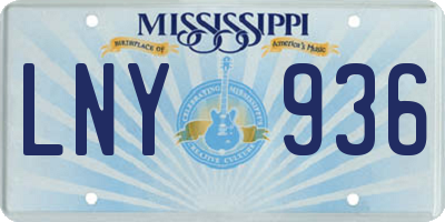 MS license plate LNY936