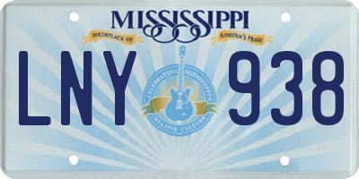 MS license plate LNY938