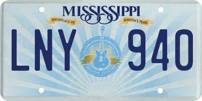 MS license plate LNY940