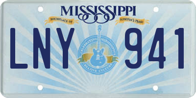 MS license plate LNY941