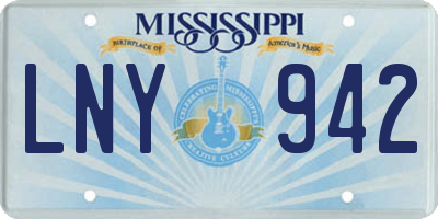 MS license plate LNY942
