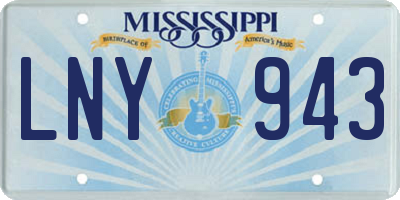 MS license plate LNY943