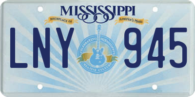 MS license plate LNY945