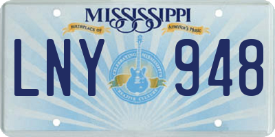 MS license plate LNY948