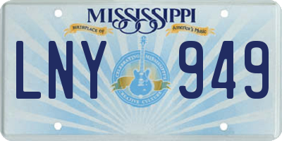 MS license plate LNY949