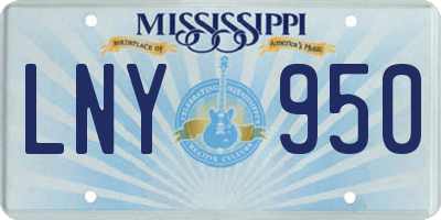 MS license plate LNY950