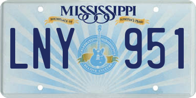 MS license plate LNY951