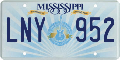 MS license plate LNY952