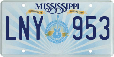MS license plate LNY953