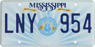 MS license plate LNY954