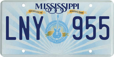 MS license plate LNY955