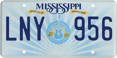 MS license plate LNY956