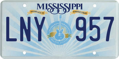 MS license plate LNY957