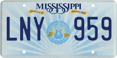 MS license plate LNY959