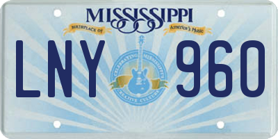 MS license plate LNY960