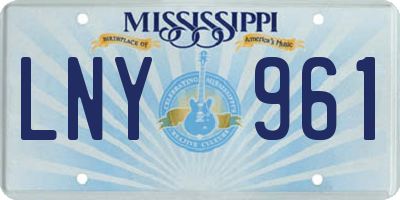 MS license plate LNY961