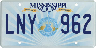 MS license plate LNY962